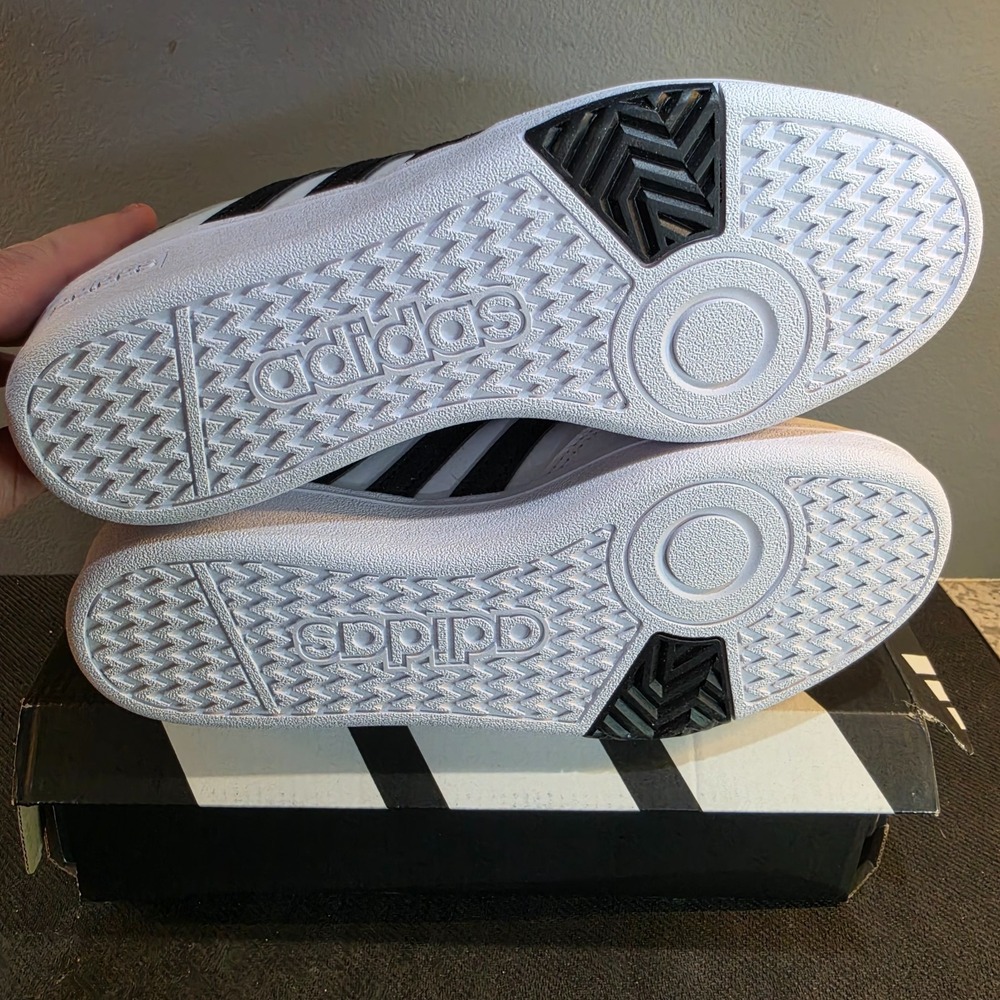 New Men 5.5 Women 6.5 Adidas Hoops 4.0 JQ9985 White Black Suede Basketball NWT - Picture 6 of 13